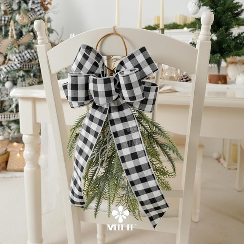 MEEDEE Buffalo Plaid Ribbon - 2.5 Inch Wide, 10 Yards | Wired Polyester for Wreaths, Bows & Crafts