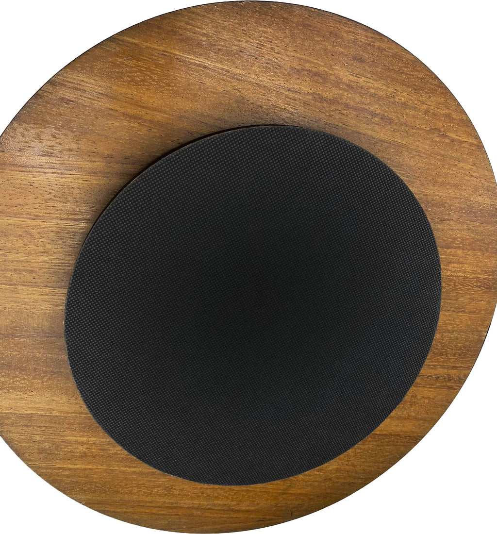 HASTA LA RAIZ | Wooden LAZY SUSAN Turntable - Made in Mexico - Easy Gliding - Non Skid - Model: Green Marble (14 inches).