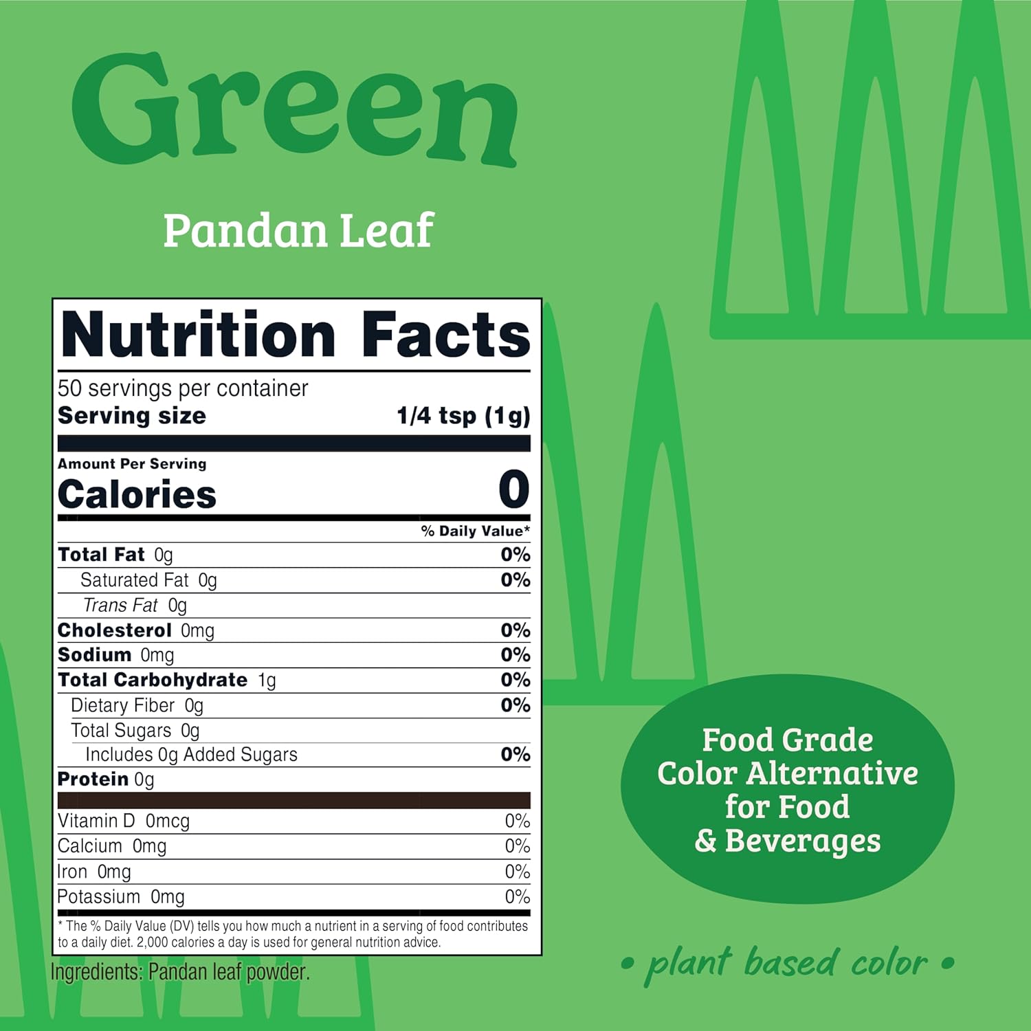 Nutricost Green Plant-Based Food Coloring | Natural Pandan Leaf Powder - 50 Servings