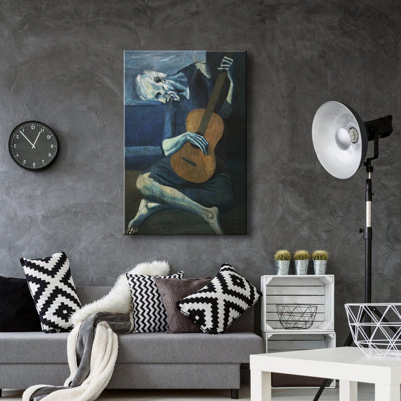 Wieco Art Large Canvas Prints The Old Guitarist by Pablo Picasso Abstract Canvas Wall Art for Wall Decor and Home Office Decorations