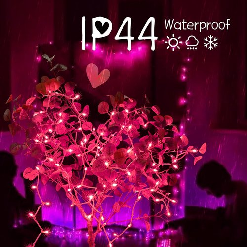 **Regine Switzerland Christmas Pink Mini String Lights - 100 Count, 25 Feet Waterproof Fairy Lights for Indoor/Outdoor Decor**