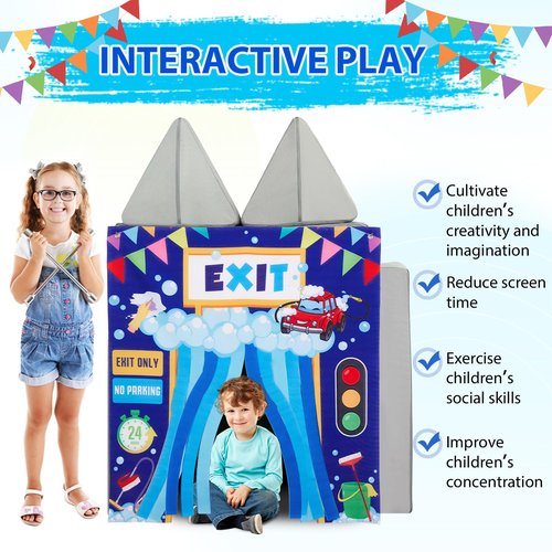 2pcs Play Panel for Kids Play Couch Children’s Foam Sofa Couch Panel for Toddler Modular Portable Sofa Playroom Furniture Accessories Home Game Gifts (Car Wash Store, Play Couch not Included)