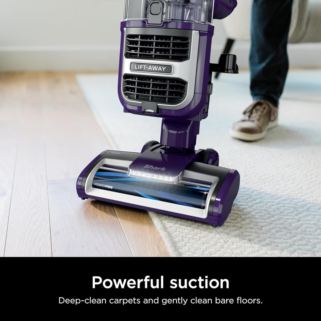 Shark Lift-Away Upright Vacuum - PowerFins & Self-Cleaning Brushroll | Anti-Allergen Technology, Eggplant
