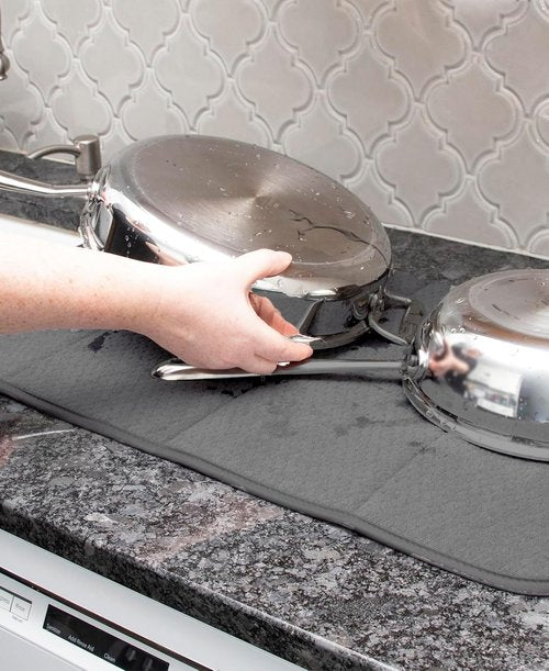 All-Clad Reversible Dish Drying Mat - Ultra-Absorbent, Oversized for Large Pots & Pans | 16" x 28", Pewter