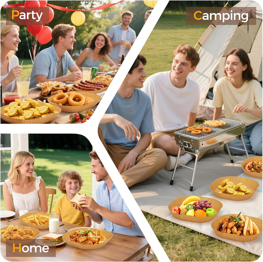 Skiennix 360 Pcs Air Fryer Liners - 8" Square Unbleached Parchment Paper, Non-Stick & Leakproof