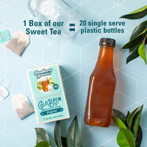 Southern Breeze Berry Bundle Cold Brew Sweet Iced Tea with Black Tea and Zero Carbs Zero Sugar, 20 Individually Wrapped Tea Bags Pack of 2 (Raspberry and Blackberry)
