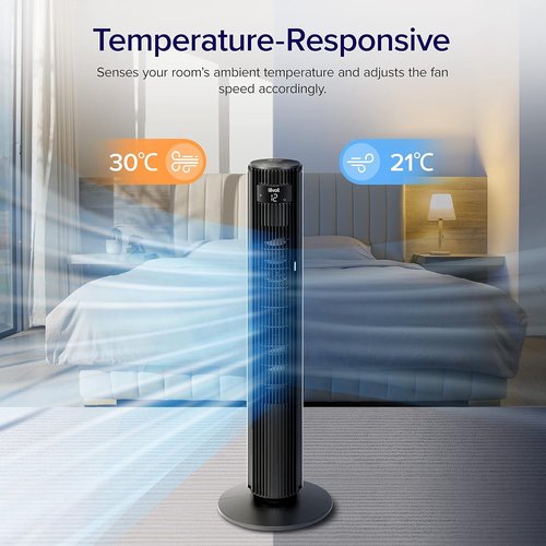 LEVOIT Smart Tower Fan - 42 Inch Bladeless Oscillating Fan with 12 Speeds, Quiet 25dB, Alexa Compatible