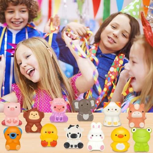 KissFuture Animal Slow Rising Squishy Toys - 24PCS Party Favors for Kids | Birthday Goodie Bag Stuffers