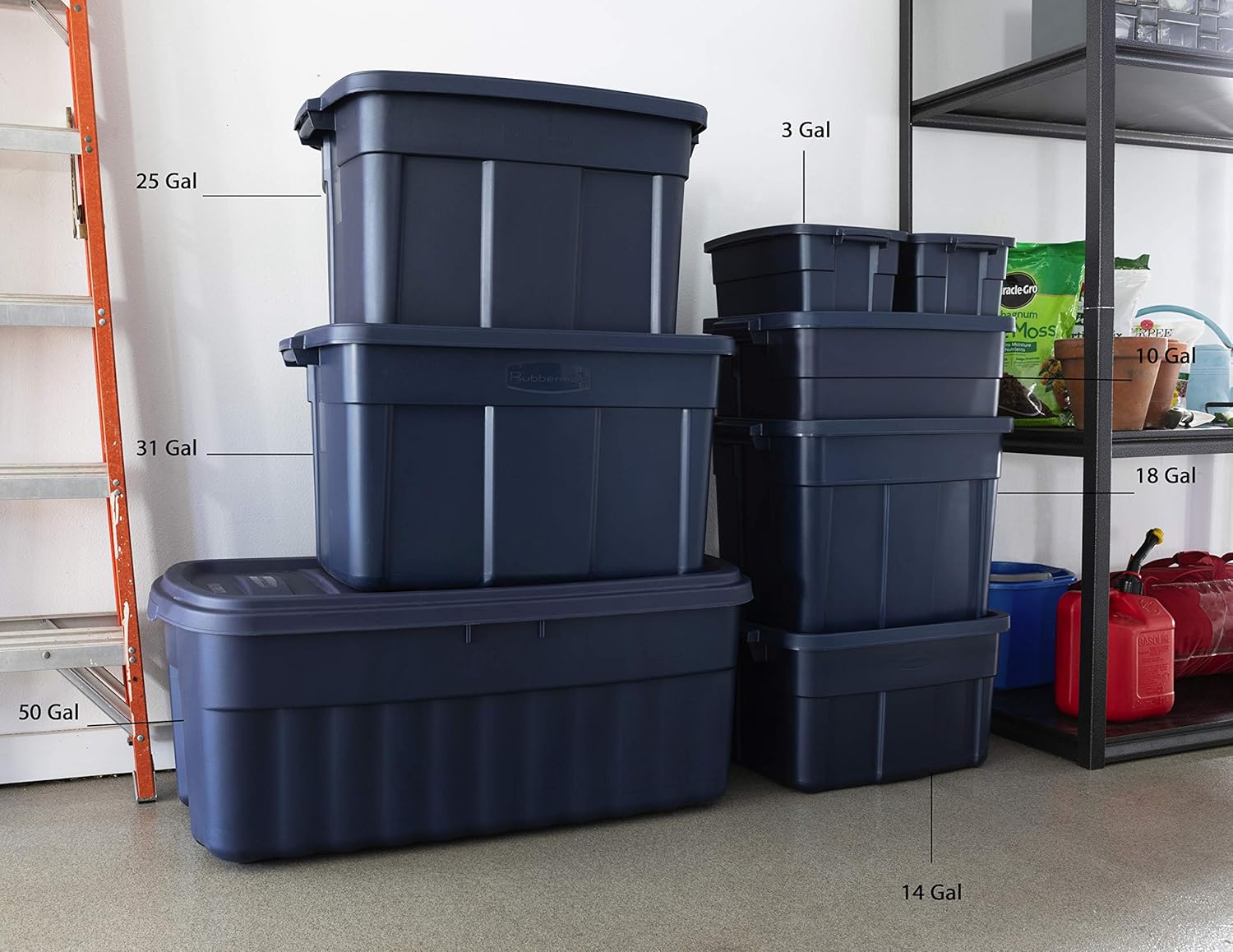 Rubbermaid 50 Gallon Roughneck Storage Tote - Durable, Reusable Plastic Bin for All Your Needs