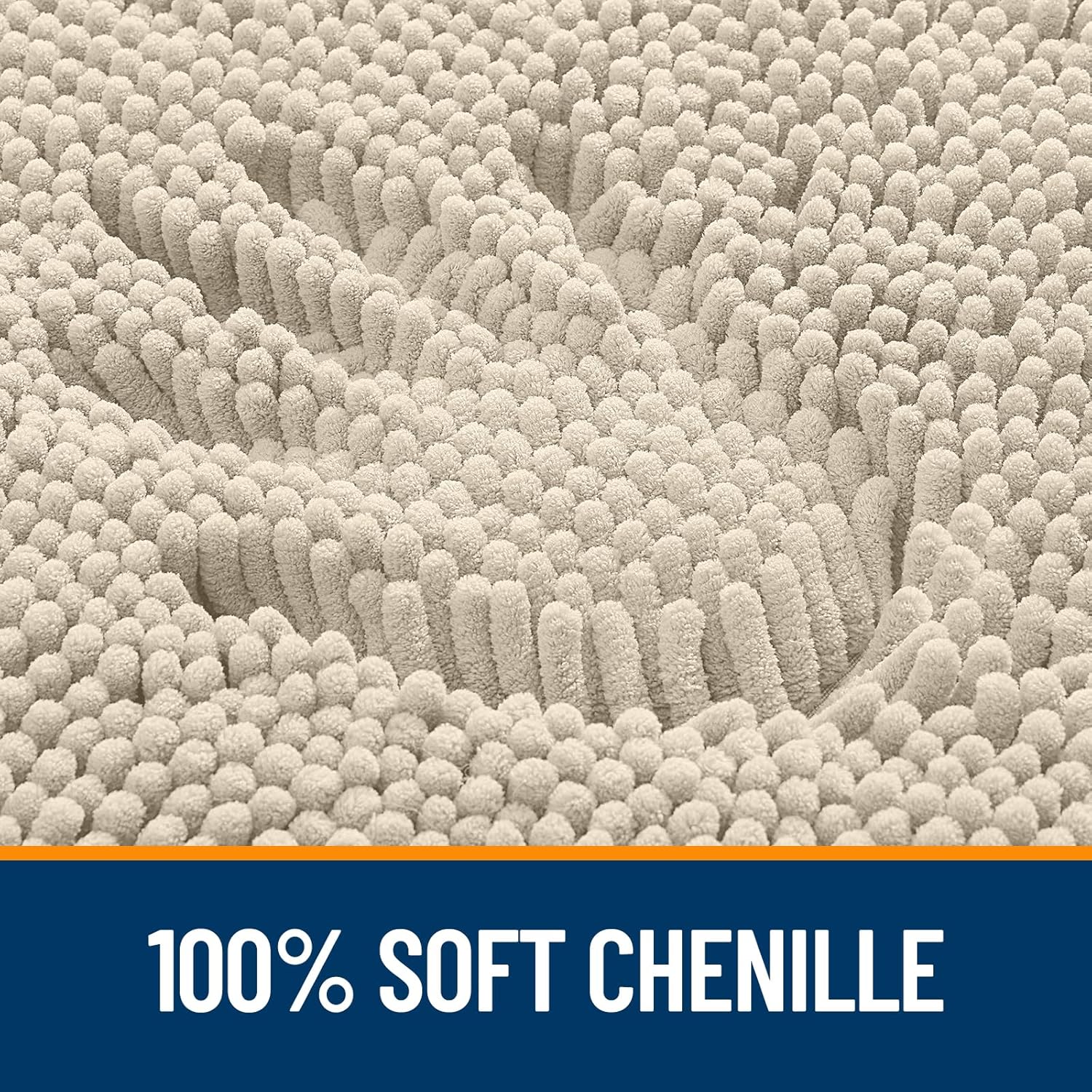 OLANLY Bathroom Runner Rugs - Extra Soft Chenille Bath Mats | 59x24, Quick Dry, Machine Washable, Sand