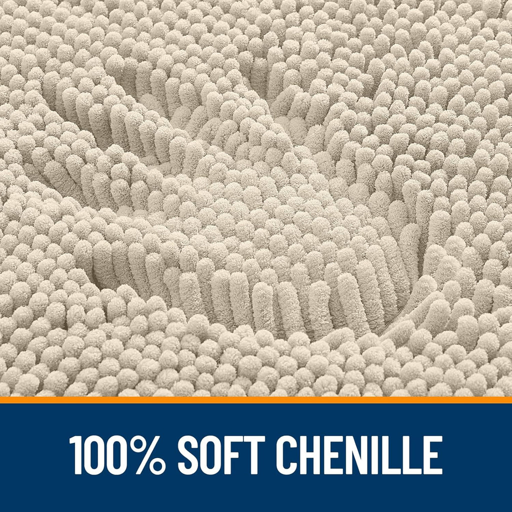 OLANLY Large Bath Rugs - Extra Soft Chenille with Rubber Backing | Quick Dry, Machine Washable, 40x32, Sand