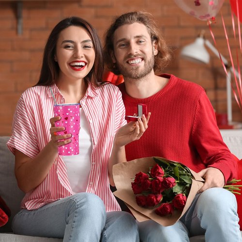 Hushee 9 Pcs Valentine's Day Tumbler with Lid and Straw Stainless Steel 20 oz Heart Love Print Double Wall Vacuum Insulated Cup Travel Mugs for Hot and Cold Drink