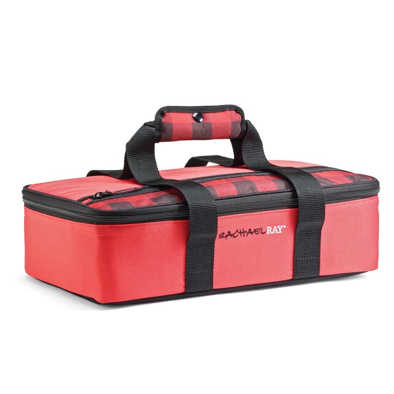 Rachael Ray Lasagna Lugger, Thermal Insulated Casserole Carrier for Hot or Cold Food, Lugger Tote for Potluck, Parties, Picnic, and Cookouts, Fits 9" x 13" Baking Dish, Buffalo Check