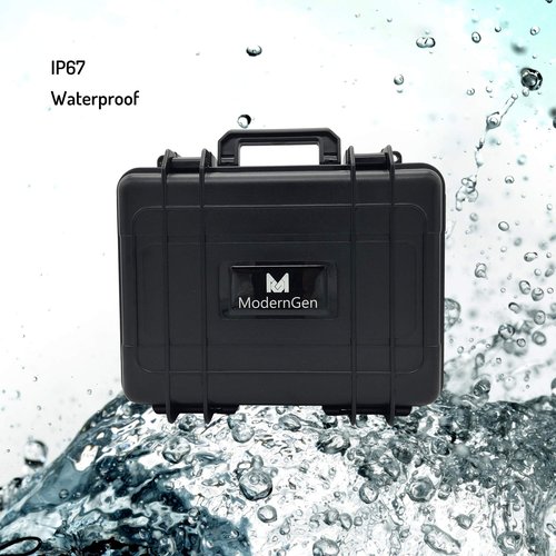 ModernGen 6 Slot Watch Pre-Cut Box Travel Case - Heavy Duty Plastic Impact Resistant Waterproof