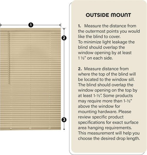 Achim Home Decor Cordless Mini Blinds - Room Darkening, 27" W x 64" L, 1" Slat - Pearl White
