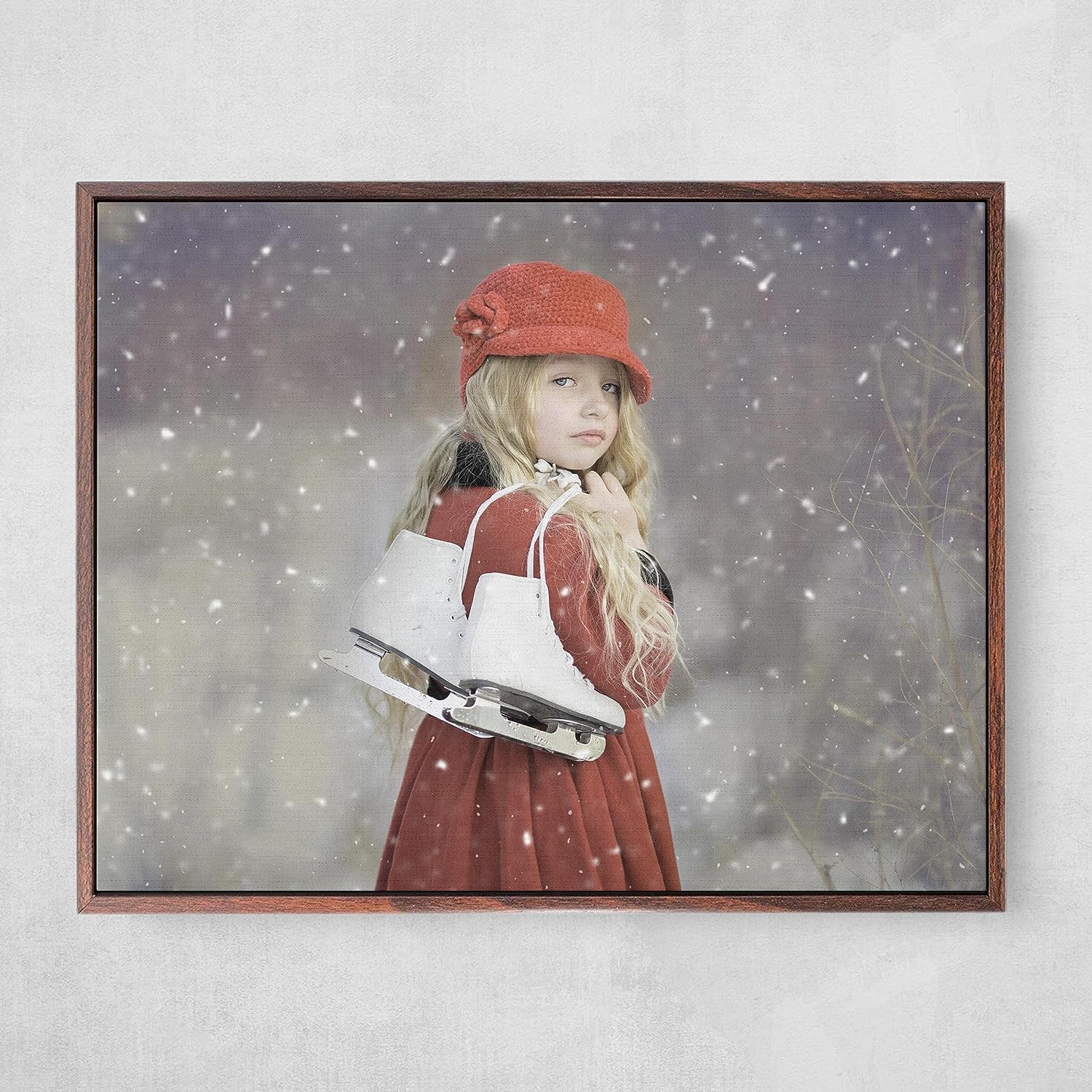 P&L ART Personalized Canvas Prints - Transform Your Photos into Stunning Wall Art | 24x36 Walnut Frame