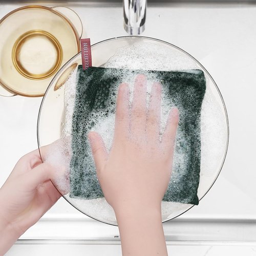 Homaxy Kitchen Dish Cloths - 100% Cotton Waffle Weave, Ultra Soft & Absorbent | 12x12 Inches, 6-Pack, Blackish Green