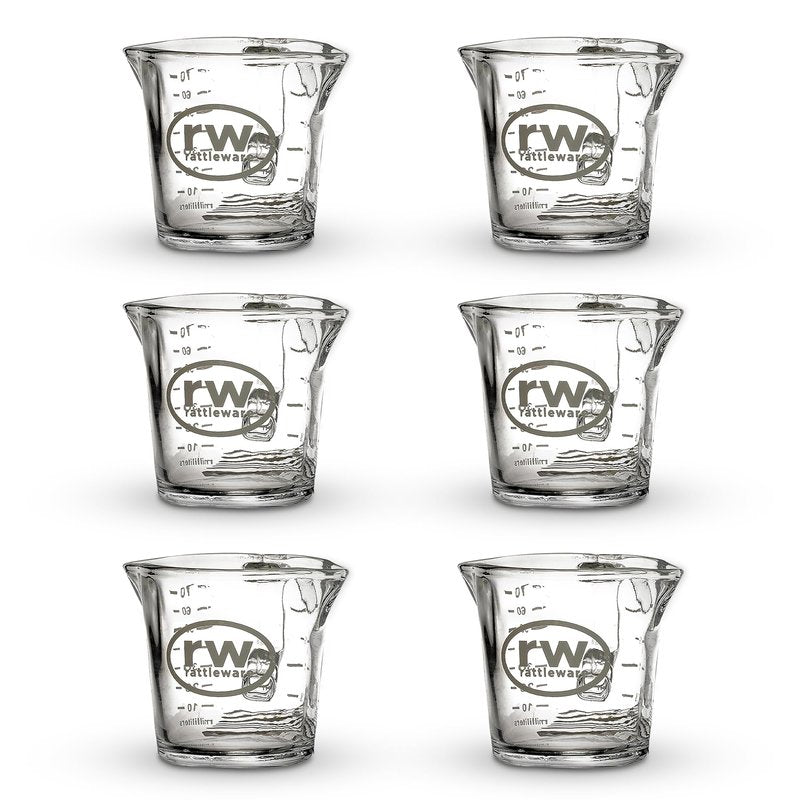 Rattleware 3 Oz Double Spouted Glass Espresso Shot Pitcher with Graduated Ml & Oz Markings Commercial-Grade Measuring Cup for Barista Precision and High-Volume Pouring