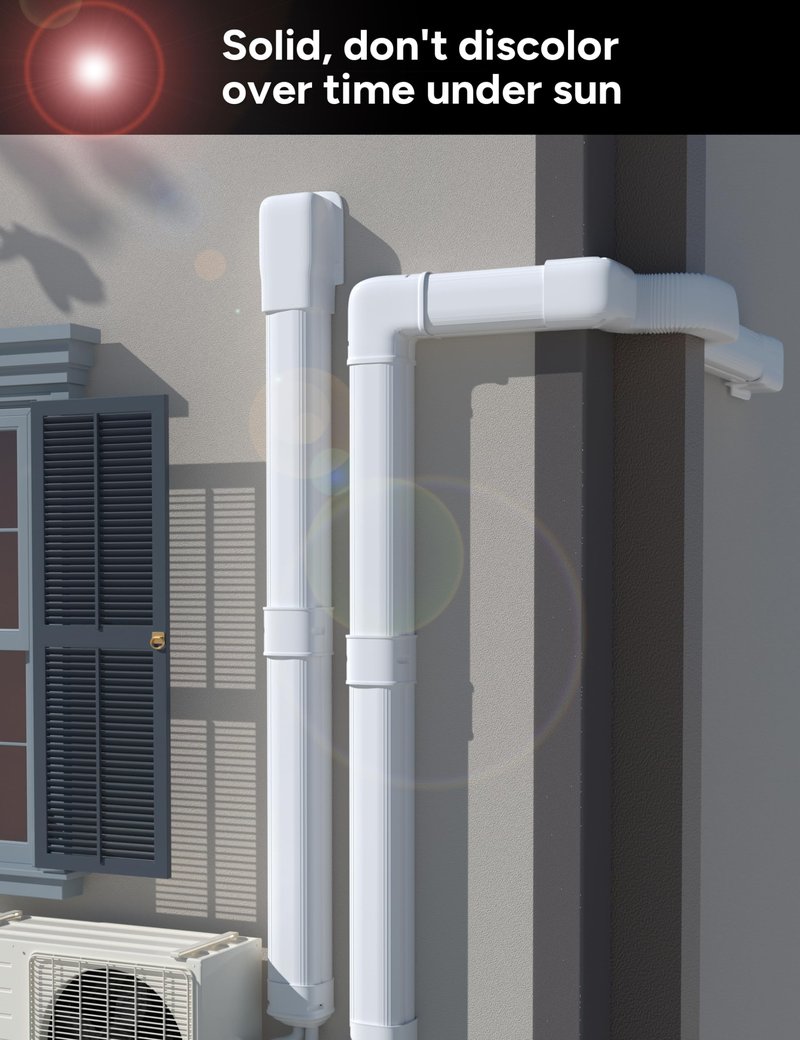 Toutgood 4'' 23Ft Mini Split Line Set Cover Kit for Minisplit Ductless Linset Air Conditioners and Heat Pumps, Central AC Decorative Upgraded UV-Proof Strong & Durability PVC Pipe