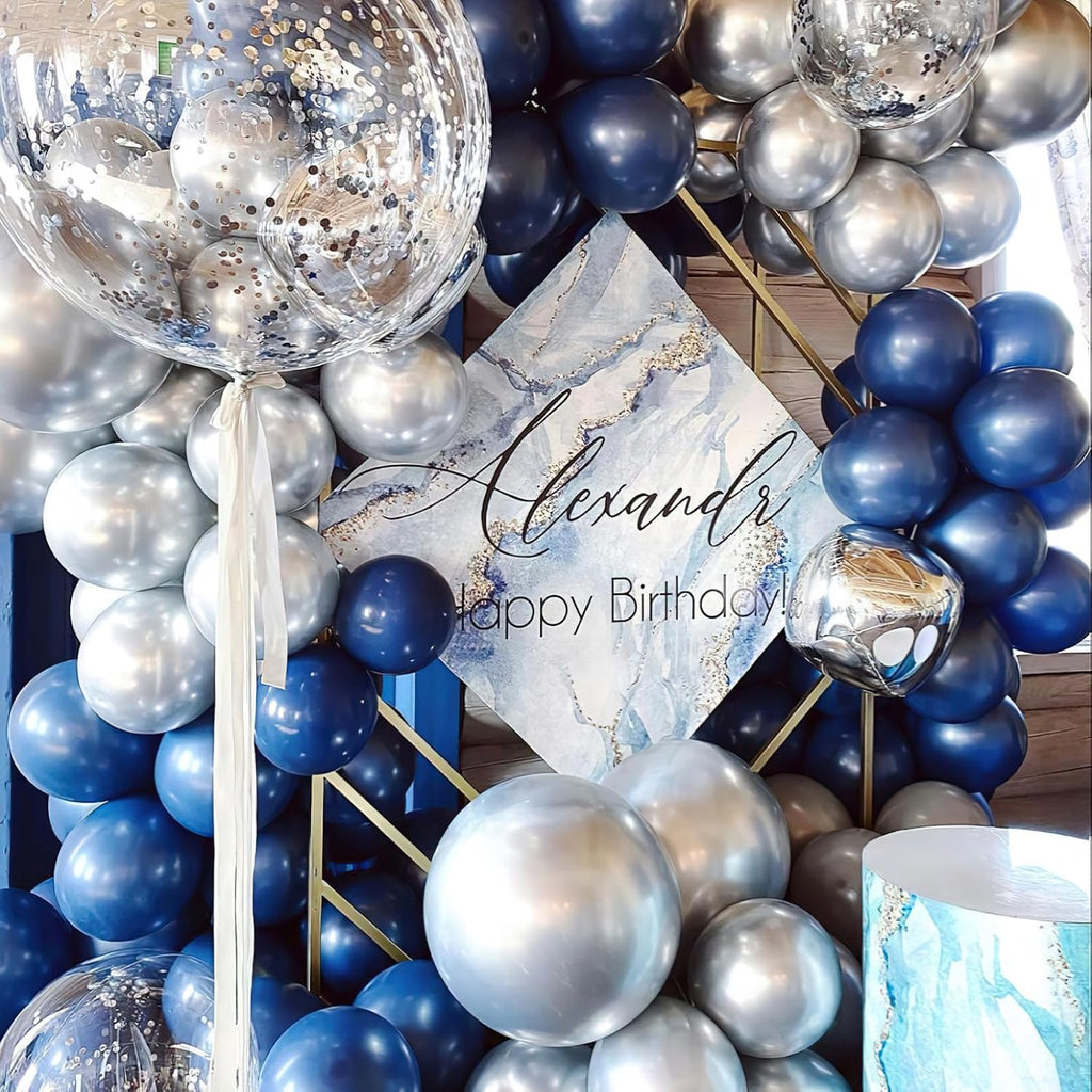 PartyWoo Navy Blue Balloon Arch Kit - 99-Piece Set in Various Sizes for Graduation, Wedding, and Baby Shower Decor