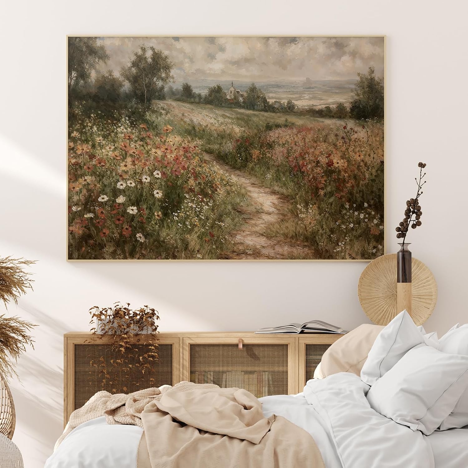 Vintage Wall Art | Rustic Autumn Landscape Canvas Print - 12" x 16" Unframed Artwork for Living Room