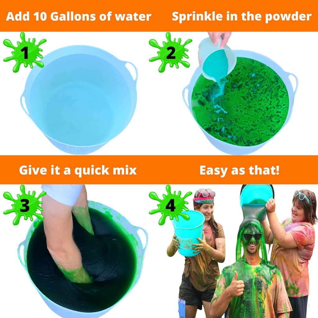 PARTY GOAT Instant Slime Powder - Make 40 Gallons of Multicolor Slime for Blaster Guns & Color Events
