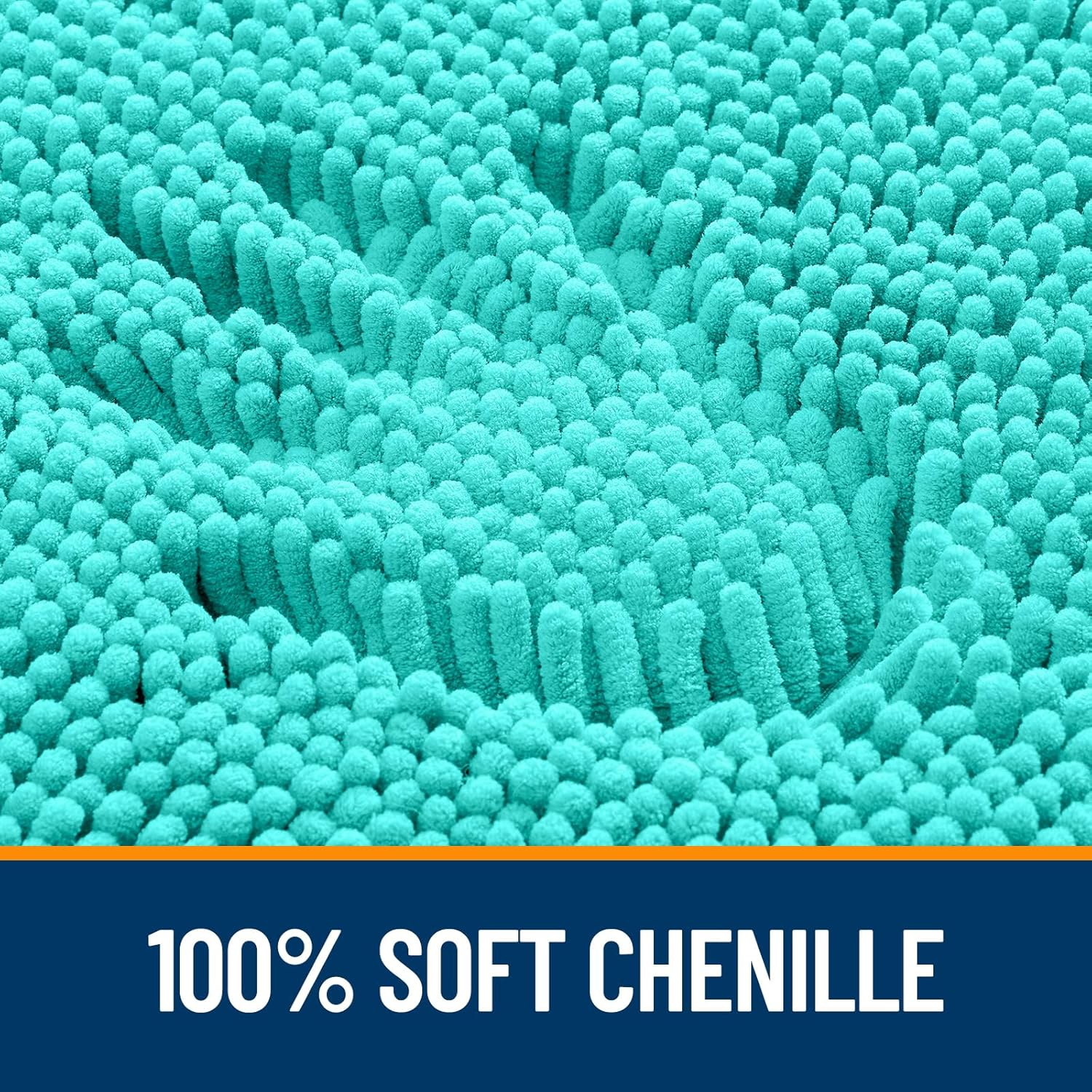 OLANLY Bathroom Rugs - Extra Soft Absorbent Chenille Bath Mats | Quick Dry, Machine Washable, Teal 30x20