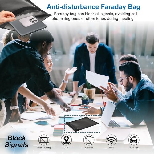 Faraday Bag 4 Pack - Waterproof & Fireproof Signal Blocking Pouches for Laptop, Tablet, Phone & Car Key