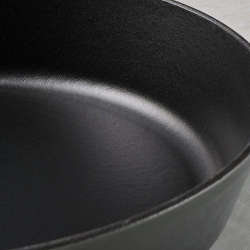 Tramontina Bestow Enameled Cast Iron Skillet with Lid, 12-inch Frying Pan, Smoke with Gold Knob