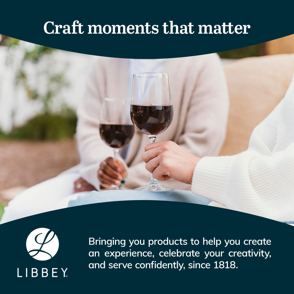 Libbey Vina Tall Wine Glasses Set, All Purpose Red and White Wine Glasses Set of 12, 16 Fluid Ounces, Professional Grade Glass Wine Glasses for Gatherings, Events