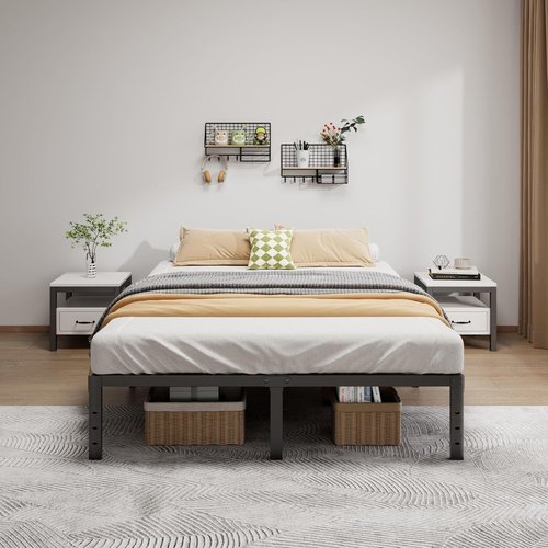 LUMUNANCE Full Size Metal Bed Frame - 14 Inch Heavy-Duty Platform with Underbed Storage, Easy Assembly