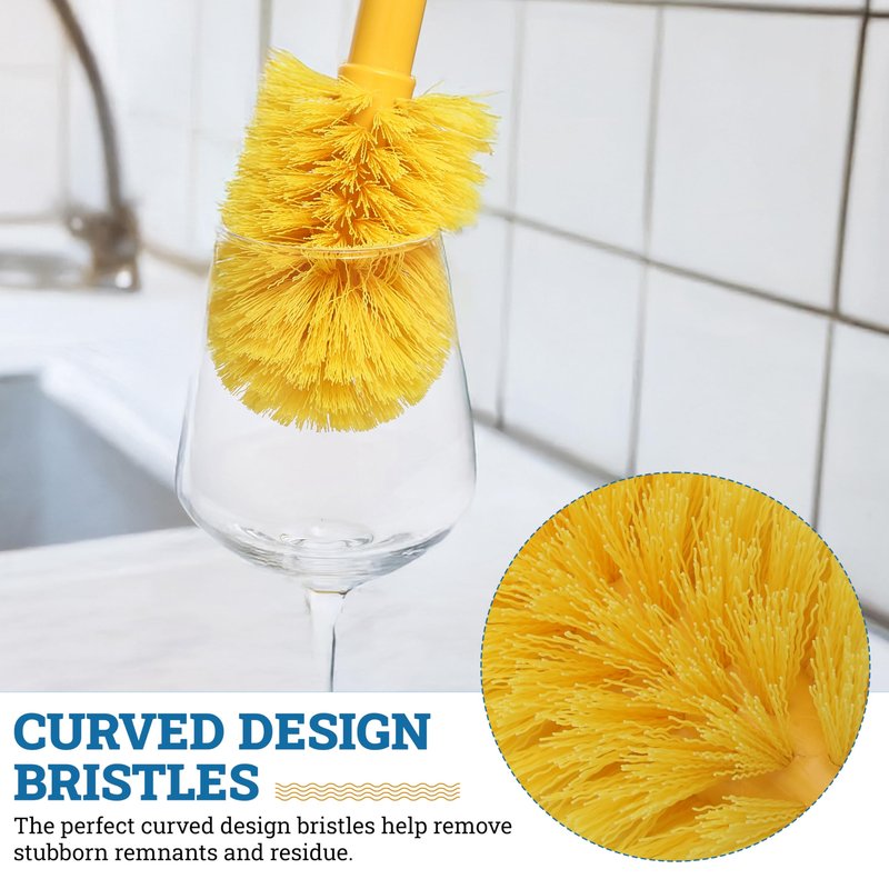 KLEEN HANDLER Goblet Cleaning Brush | Bottle Brush for Cleaning Glasses and Jars, Durable Bristles and Long Handle, (6 Brushes)