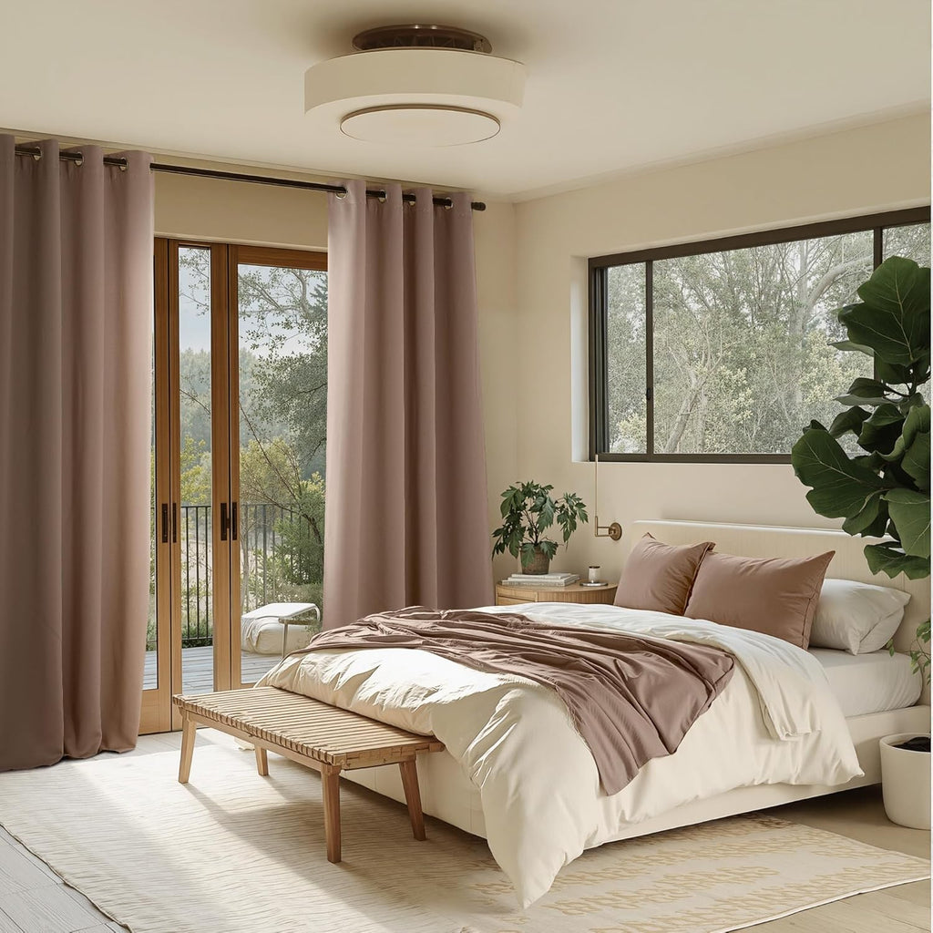 NICETOWN Room Darkening Curtains - 2 Panels in Cappuccino | W52 x L90 for Ultimate Light Control