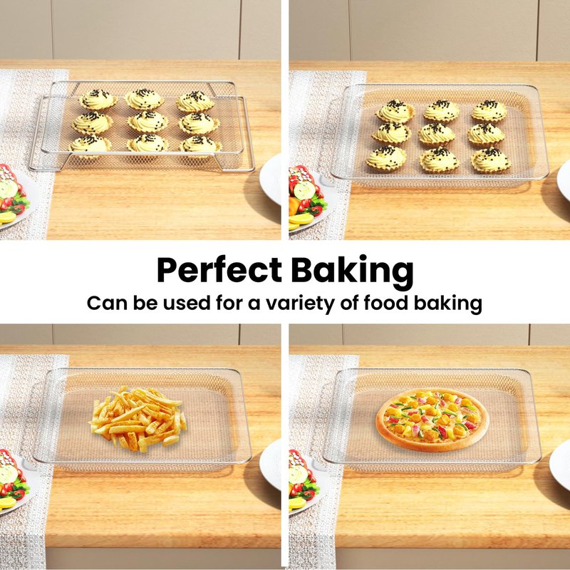 for Ninja Foodi Replacement Air Fryer Oven Basket, Original Replacement Baking Trays for Ninja DT201/DT251 Foodi Digital Air Fryer Oven,Stainless Steel Air Fryer Accessories for Ninja Foodi