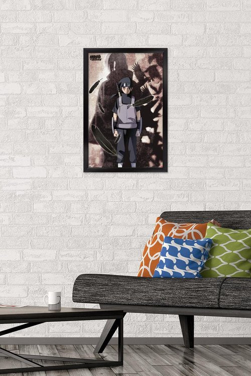 Naruto Shippuden - Itachi Uchiha Wall Poster, 22.4L" x 14.7W", Black Framed Version
