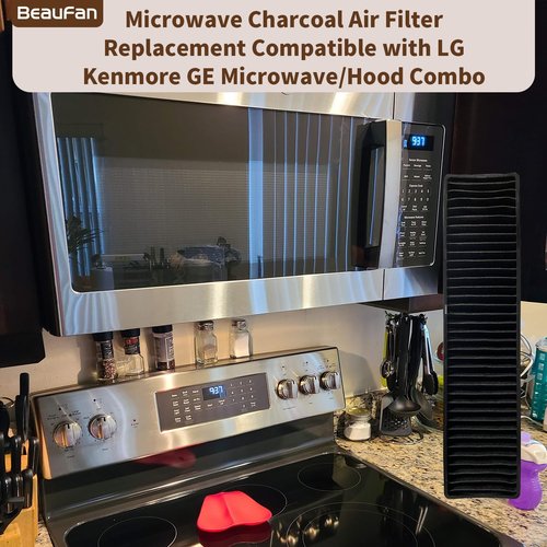 Beaufan 2 Pack 5230W1A003A WB06X10807 Microwave Charcoal Filter Compatible with GE & LG Microwave/Hood Combo Models PVM9005SJ8SS JVM7195SK6SS PNM9216SK5SS JNM7196SK6SS LMV1650ST LMV2031BD