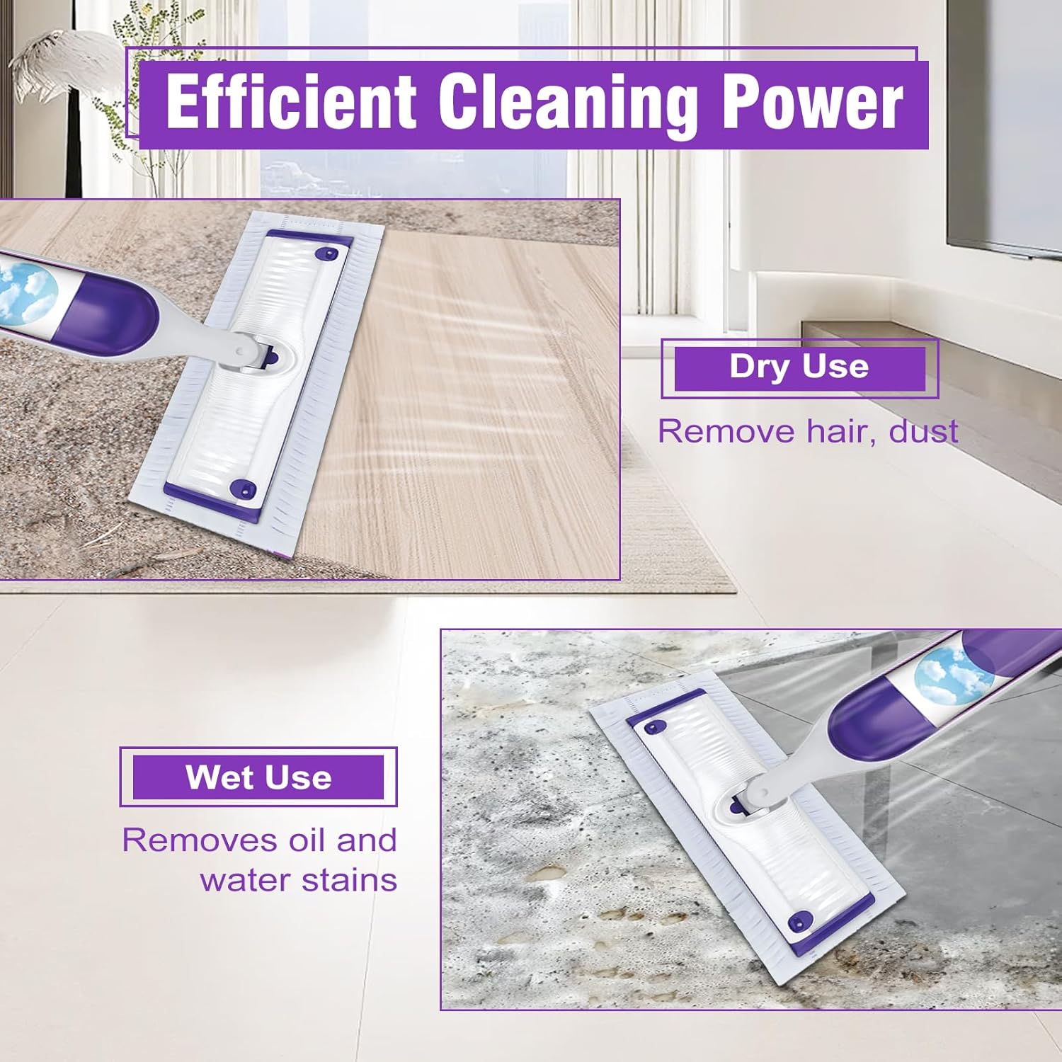 Skiennix Power Mop Refills - 40 Pack Unscented Thickened Multi-Surface & Wood Cleaning Pads