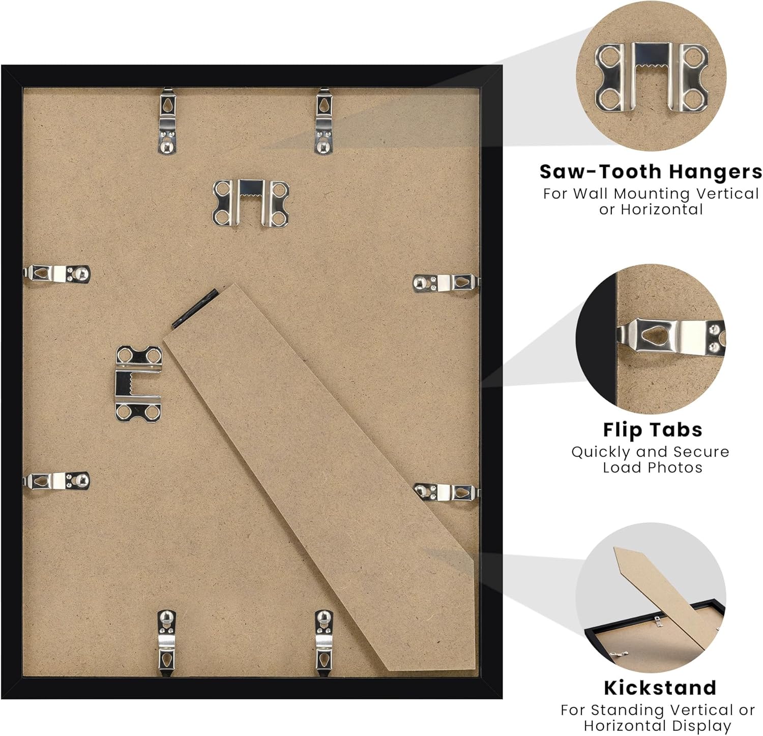 Upsimples 11x14 Diploma Frame - Clear Plexiglass Display for 8.5x11 Certificates or 11x14 Photos, Black