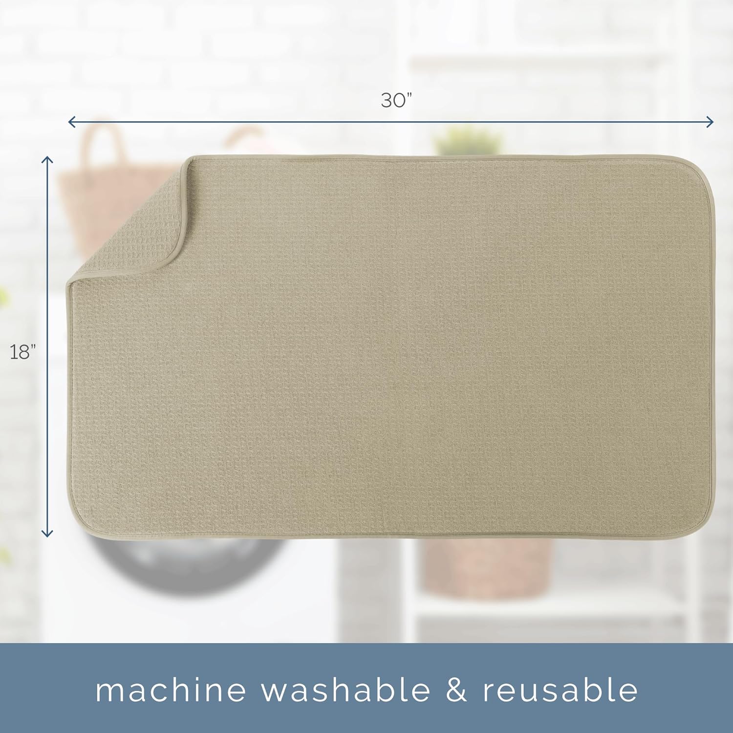 S&T INC. Jumbo Dish Drying Mat - 18” x 30” Absorbent Microfiber Kitchen Counter Pad
