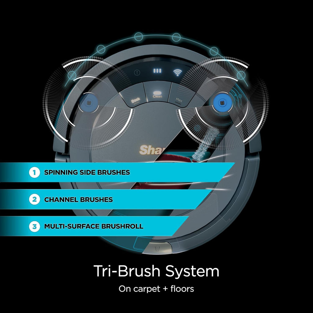 Shark AV753 ION Robot Vacuum - WiFi Connected, Tri-Brush System, 120 Min Runtime | Multi-Surface Cleaning, Grey