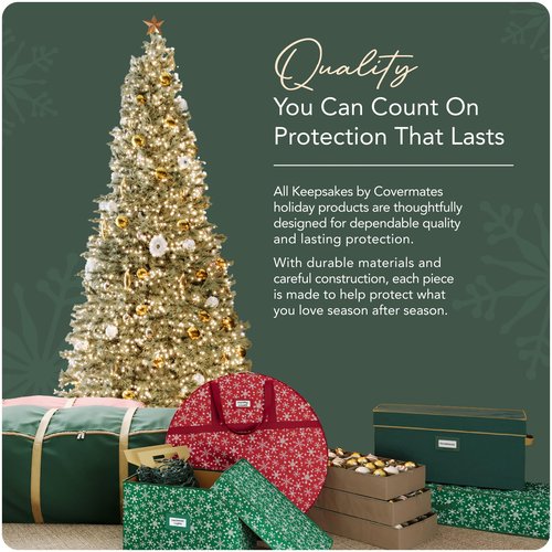 Covermates Keepsakes Garland Duffle Bag - Durable Polyester, Reinforced Handles, Fits up to 25 Foot Garland Depending on Thickness - Holiday Storage, Green