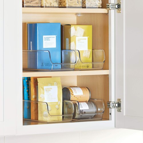 iDesign Linus Plastic Fridge and Freezer Storage Organizer Bin, Clear Container for Food, Drinks, Produce Organization, BPA-Free , 11" x 5.5" x 3.5", Set of 2, Clear