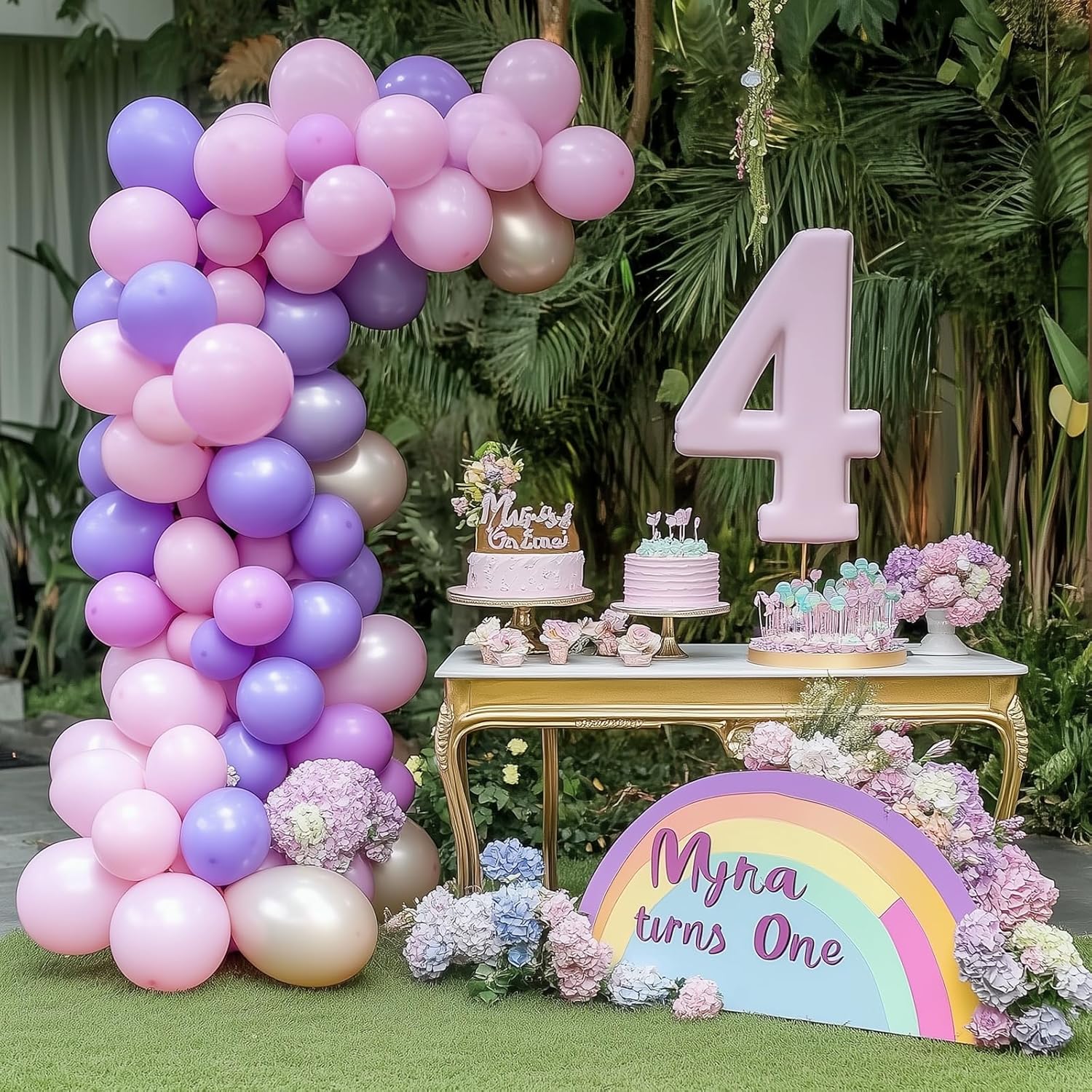 RUBFAC Pastel Pink Balloons - 129pcs in Various Sizes for Garland & Arch | Perfect for Parties & Celebrations