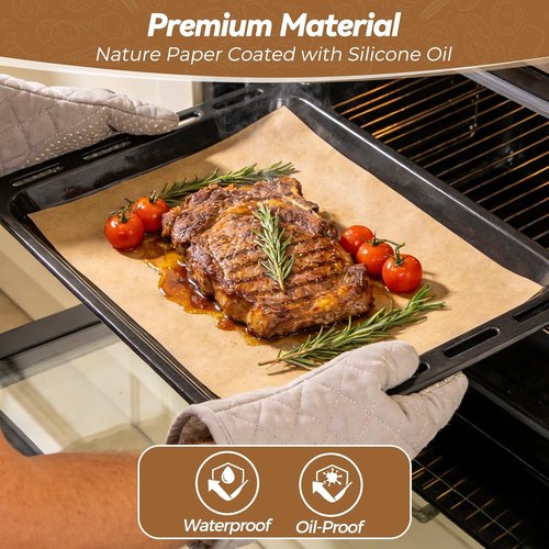 Heavy Duty Parchment Paper Sheets by 360 Count - No-Stick, Unbleached, Pre-Cut 9"x13" for Baking