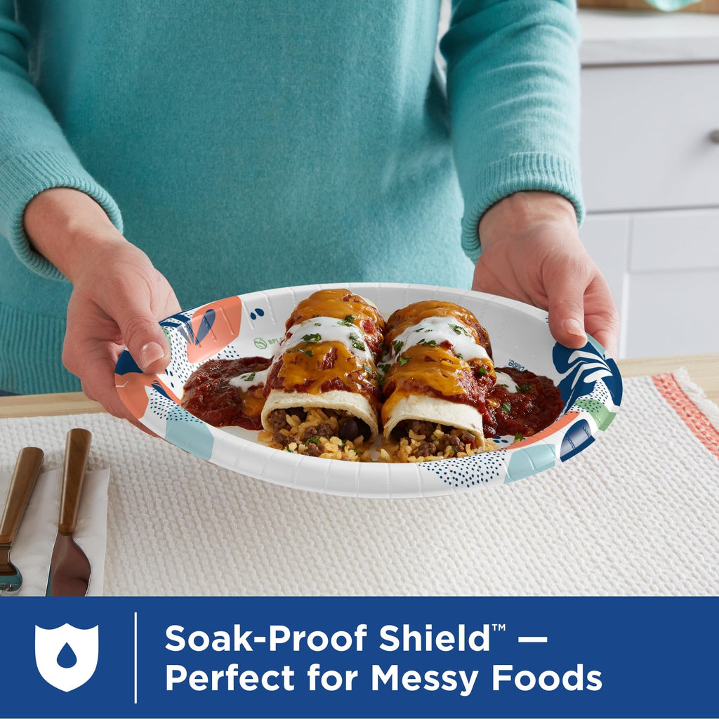 Dixie Large Paper Plates, 10 Inch, 150 Count, 2X Stronger*, Microwave-Safe, Soak-Proof, Cut Resistant, Disposable Plates For Everyday Breakfast, Lunch, & Dinner Meals