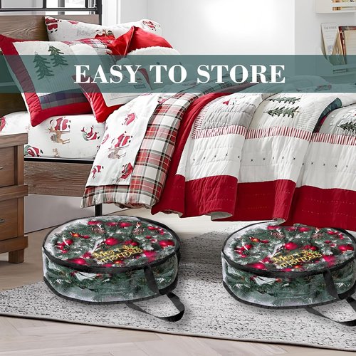 Clear PVC Christmas Wreath Storage Container by [Brand Name] - Waterproof & Dustproof for 24-Inch Wreaths | 2-Pack