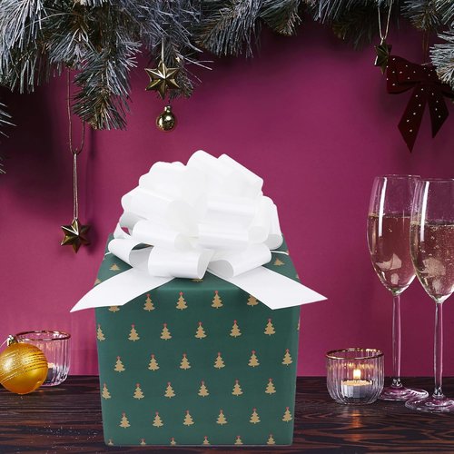 Large 12" White Pull Bow by [Brand Name] - Perfect for Gifts, Christmas, Parties & Decorations