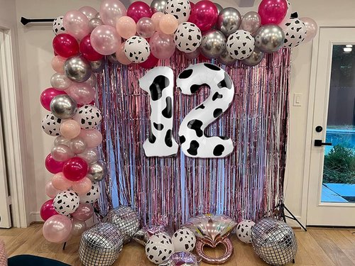 Cow Print Number Balloon - 40 Inch 0 Balloon for Farm-Themed Birthday Decorations | Party Supplies for Girls