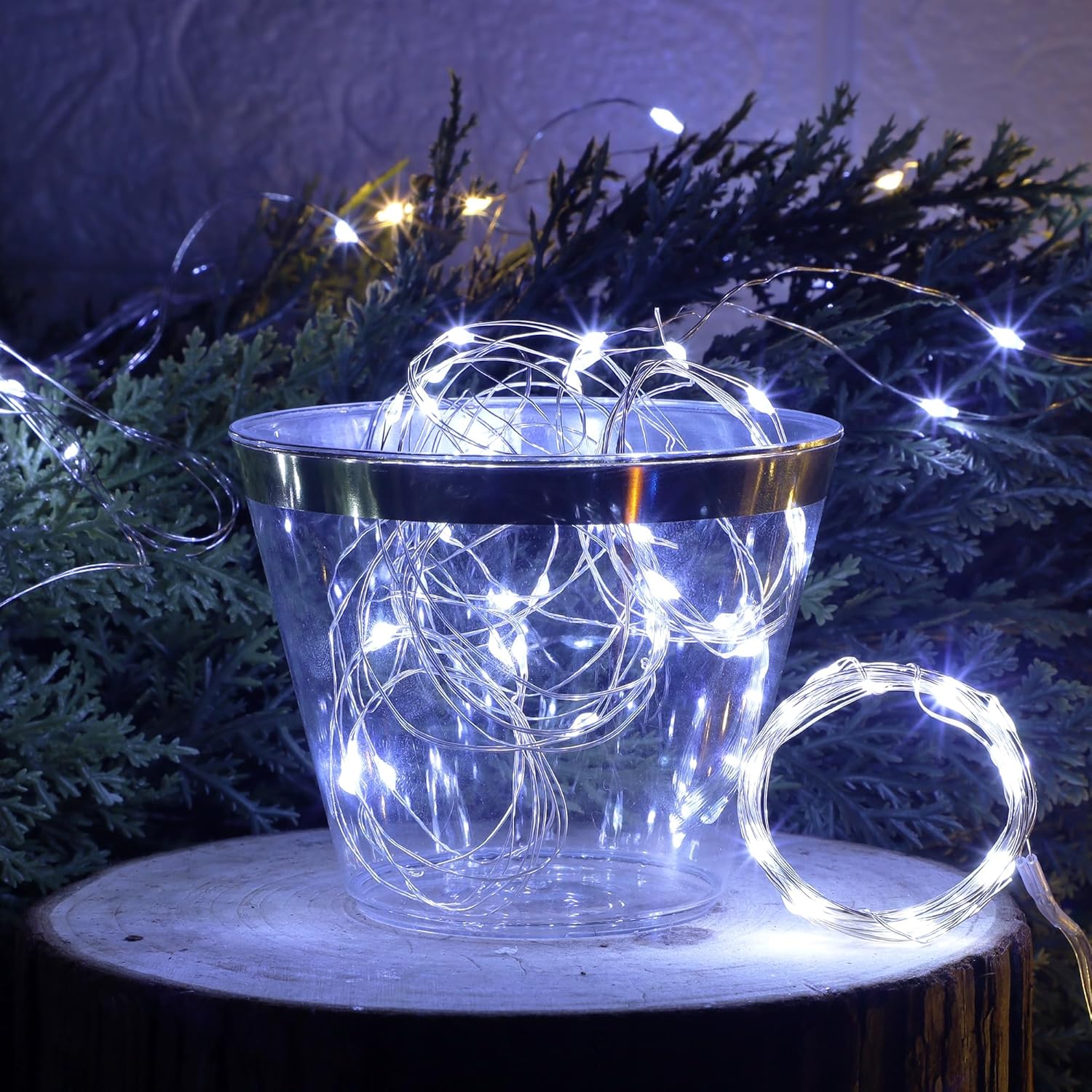 WATERGLIDE 12 Pack Mini String Lights - 20 LED Battery Operated Fairy Lights | Waterproof Silver Wire for Wedding & Party Decor