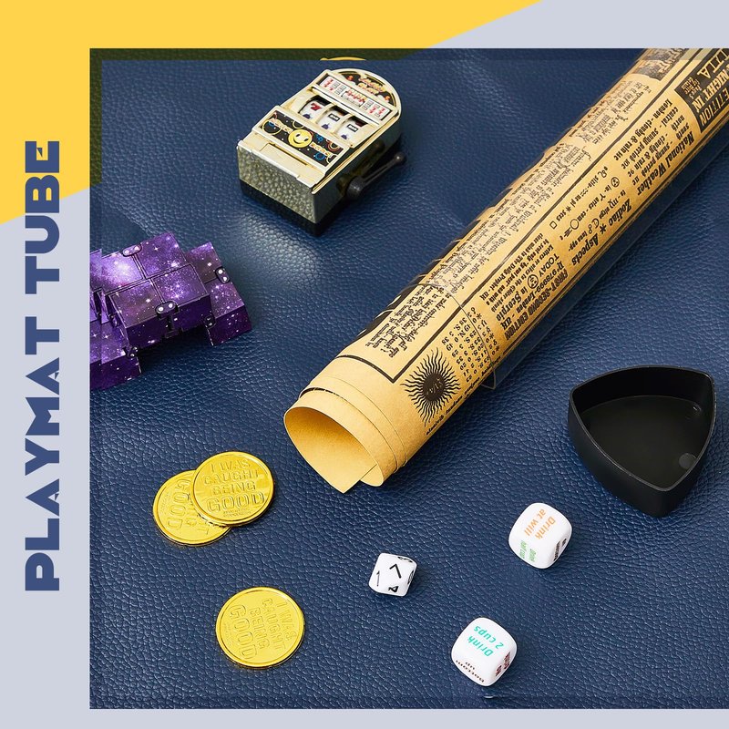 Hsei 8 Pcs Gaming Prism Playmat Tube 15 Inch Play Mat Poster Holder Tube Easy in and Out Playmat Case for Card Storage Toy Card Play Mat, Won't Roll Off Surfaces(Blue)